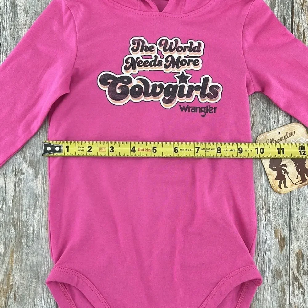 Baby Girl Wrangler Long Sleeve Hooded Onsie Cowgirl Western Size 24M